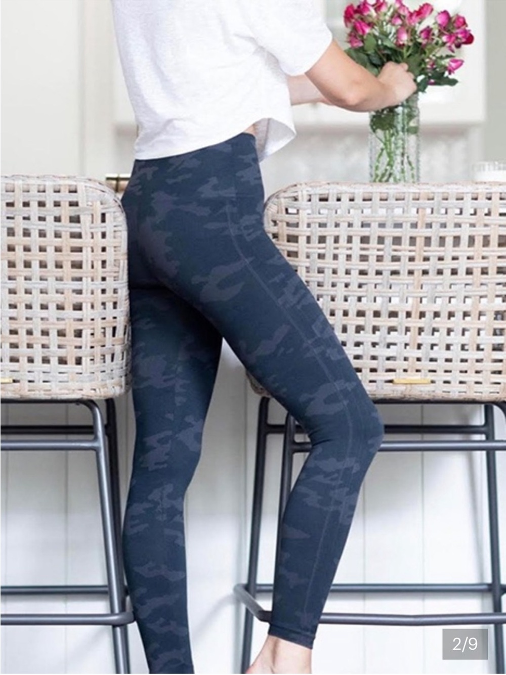 SPANX Gray Black Camo High-Waist Leggings - Medium